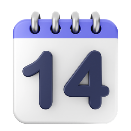 Calendario 14  3D Icon