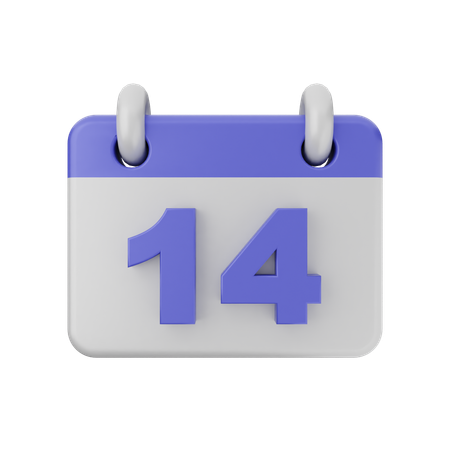 Calendário de 14 datas  3D Icon