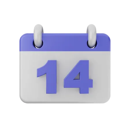 Calendário de 14 datas  3D Icon