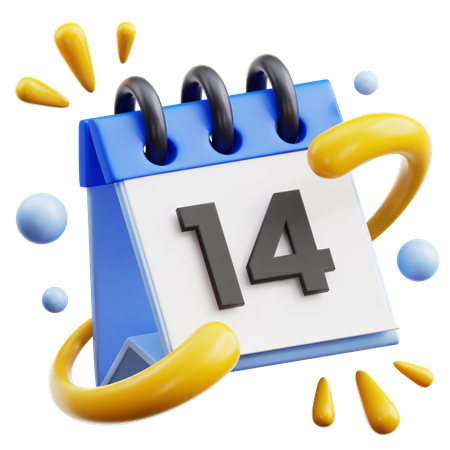 14 date  3D Icon