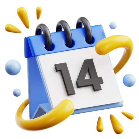 14 date  3D Icon