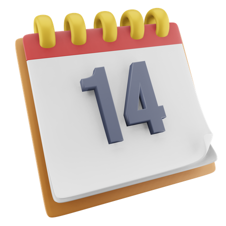 14 Date  3D Icon