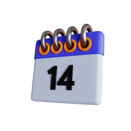 14 Date  3D Icon