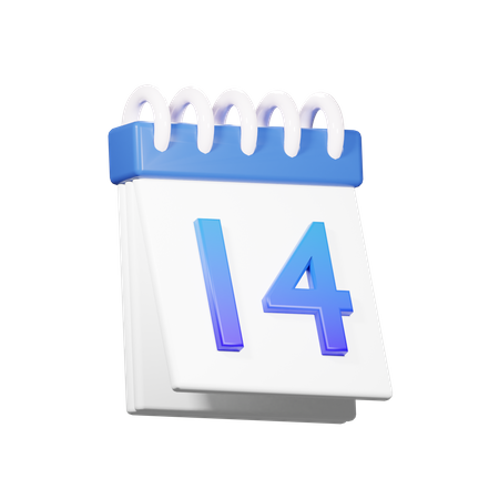 14 Date  3D Icon