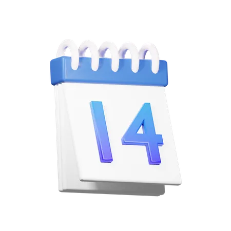 14 Date  3D Icon