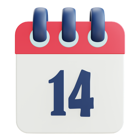 14 Date  3D Icon