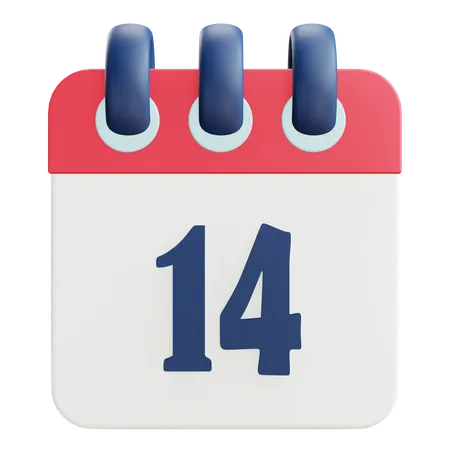 14 Date  3D Icon