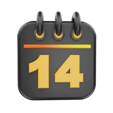 14 Date  3D Icon