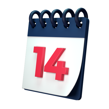 14 Date  3D Icon