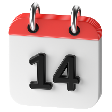 14 Date  3D Icon