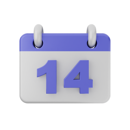 14 Date Calendar  3D Icon