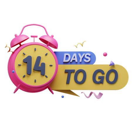 14 Days To Go  3D Icon