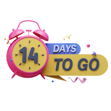 14 Days To Go  3D Icon