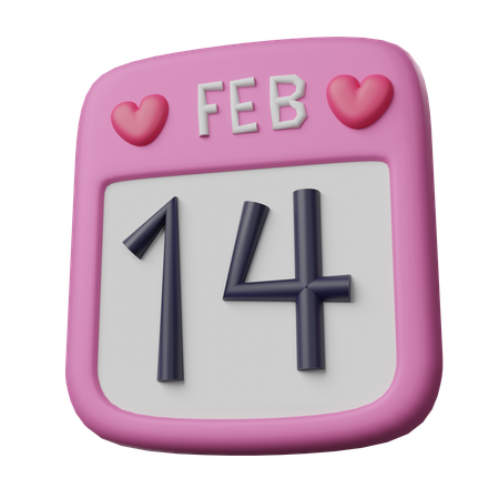 14 de fevereiro  3D Icon