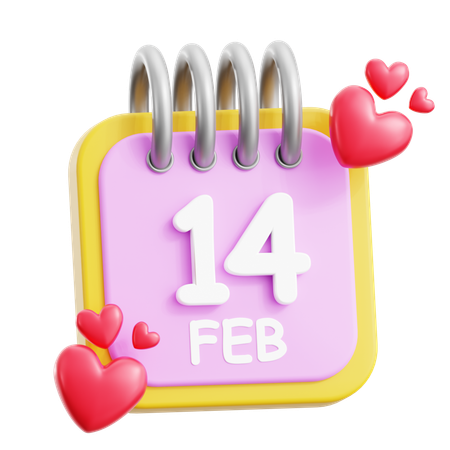 14 de fevereiro  3D Icon