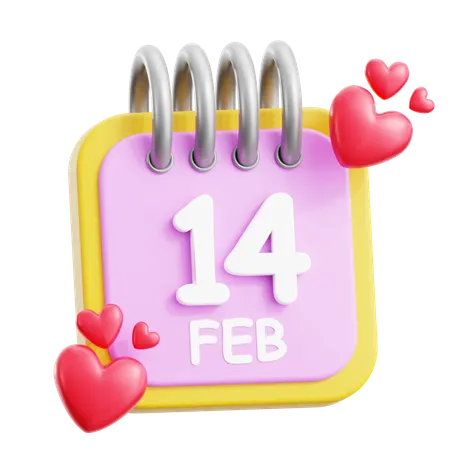 14 de fevereiro  3D Icon
