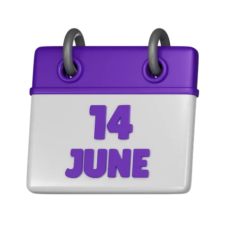 14 de junho  3D Icon