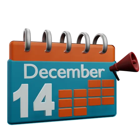 14 de diciembre  3D Icon