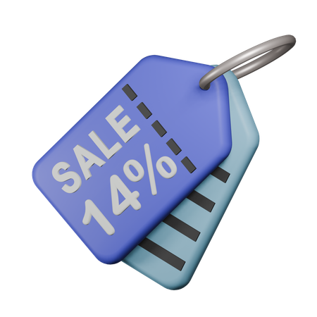 Etiqueta de venda de 14%  3D Icon