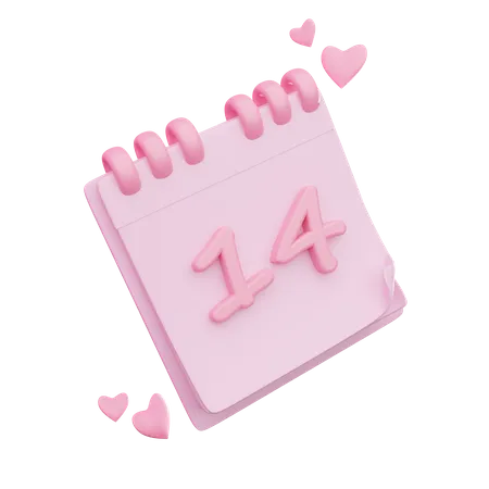 14 de febrero  3D Illustration