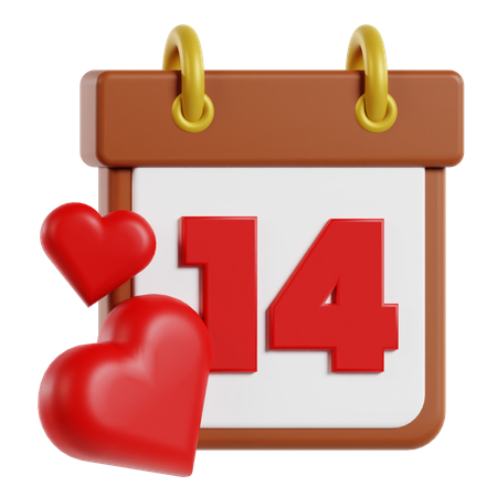 14 de febrero  3D Icon