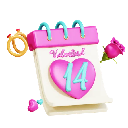 14 de febrero  3D Icon