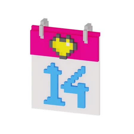 14. Februar  3D Icon