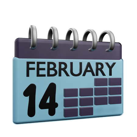 14. Februar Kalender  3D Icon