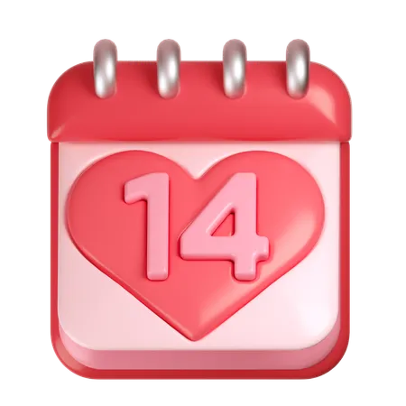 14th Calendar Icon Illustration In 3 D Design 3D Icon
