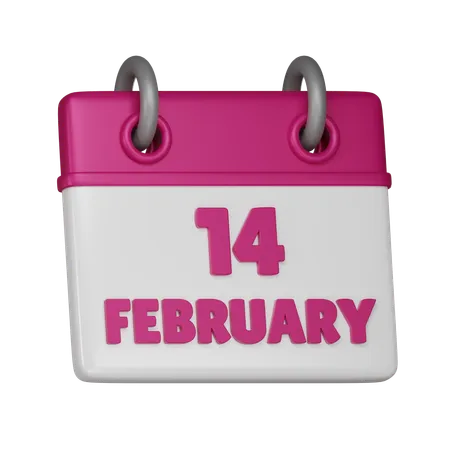 14 February  3D Icon