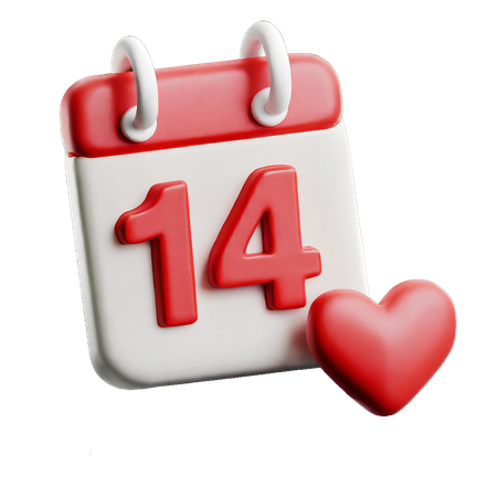 14 February  3D Icon