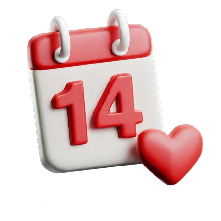 14 February  3D Icon