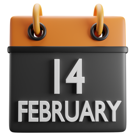 14 February  3D Icon