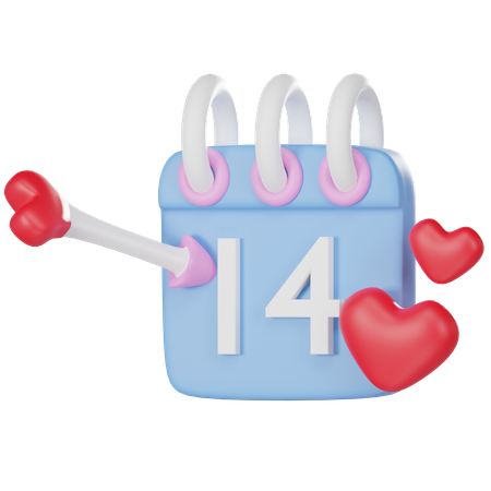 14 February  3D Icon