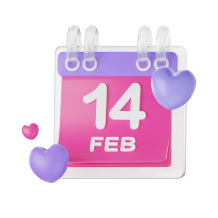 14 February  3D Icon