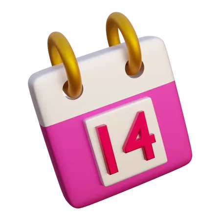 14 February  3D Icon