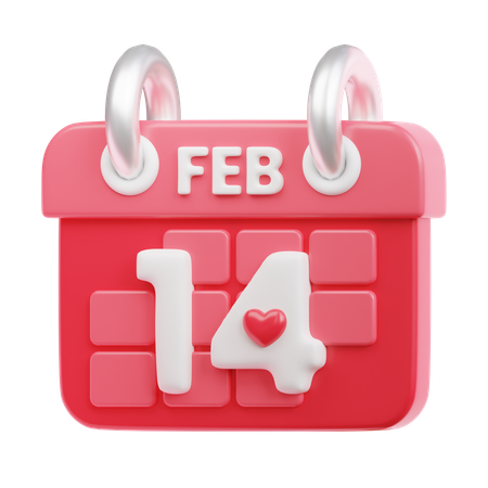 14 February  3D Icon