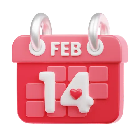 14 February  3D Icon