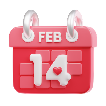 14 February  3D Icon