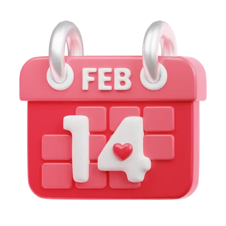 14 February  3D Icon