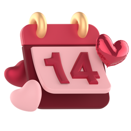 14 February  3D Icon