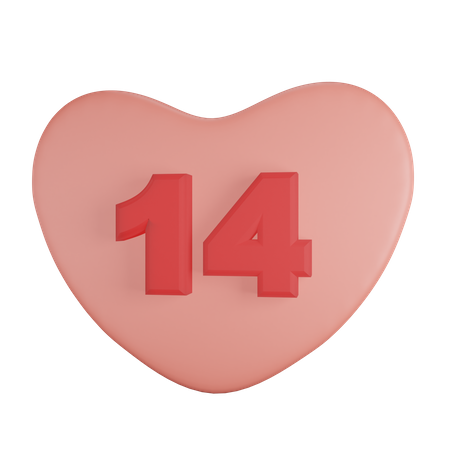 14 February  3D Icon