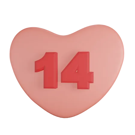 14 February  3D Icon