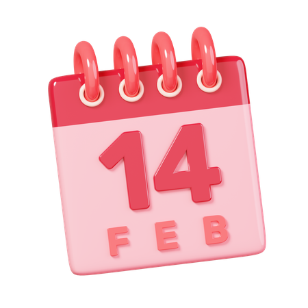 14 February  3D Icon