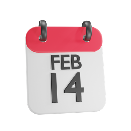 14 February  3D Icon