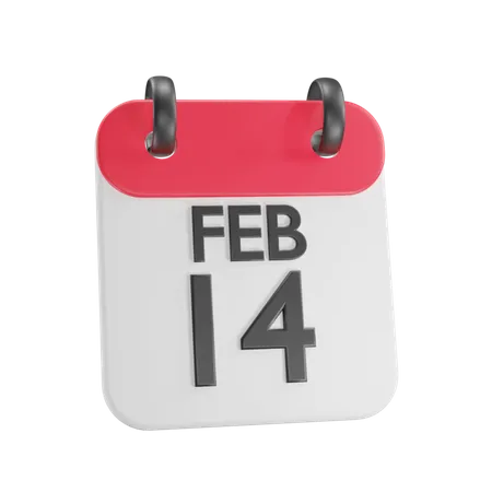 14 February  3D Icon