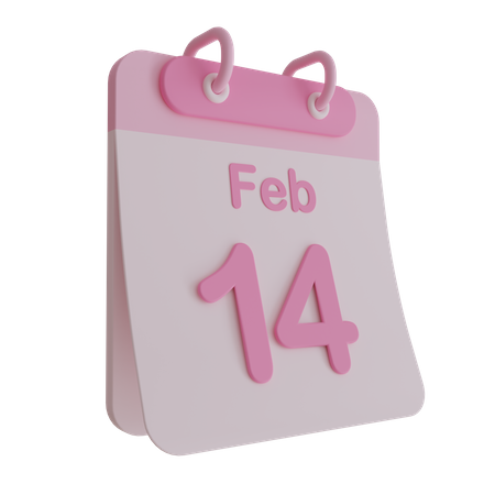 14 February  3D Icon