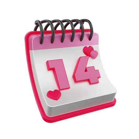 14 February  3D Icon