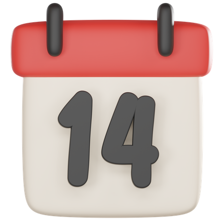 14 February  3D Icon