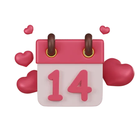 14 February  3D Icon